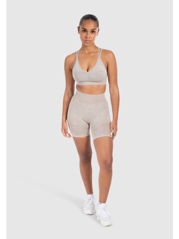 SMILODOX Sport BH Batik Acid Cross in Hellbraun