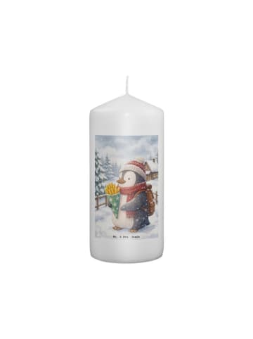 Mr. & Mrs. Panda Kerze Pinguin Winter Pommes Design ohne Spruch in Weiß