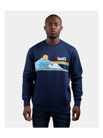 Levi´s Sweatshirt mit Grafik und Rundhalsausschnitt in Blau