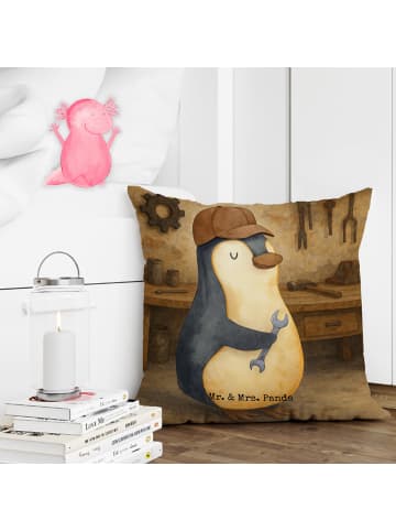 Mr. & Mrs. Panda Kissen 40x40 Wenn Papa es nicht reparieren kann... in Weiß