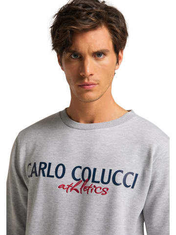 Carlo Colucci Sweatshirt Contini in Grau Meliert