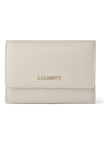 Lazarotti Bologna Leather XL Geldbörse mit Zip-Around Fach Leder 14 cm in cream