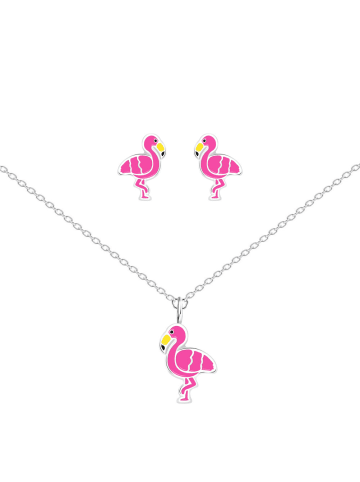 Alexander York Kinderschmuck-Set FLAMINGO in 925 Sterling Silber, 4-tlg.