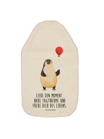 Mr. & Mrs. Panda Wärmflasche Pinguin Luftballon mit Spruch in Weiß