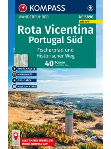 Kompass-Karten Buch - KOMPASS Wanderführer Costa Vicentina, Portugal Süd: Fischerpfa