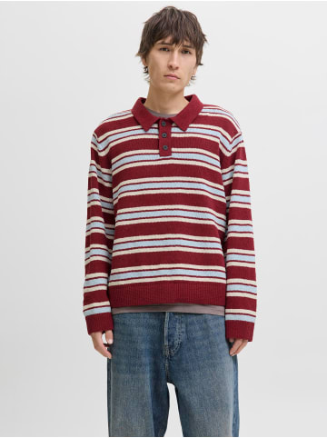 Jack & Jones Gestricktes Polo in Tibetan Red