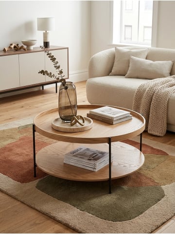 KADIMA DESIGN Couchtisch 78x78x40 cm Sofatisch Holz / Metall Wohnzimmertisch Eiche,