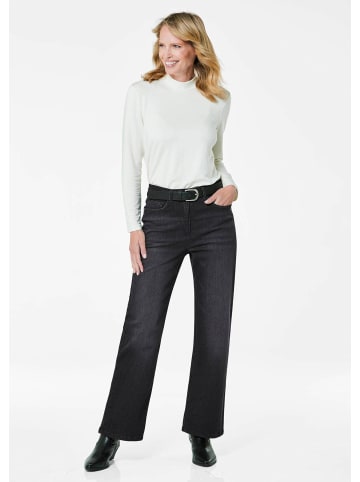 GOLDNER Jeans Klassische Denimhose, dezente Waschung in schwarz
