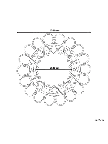 Beliani Wandspiegel BABAI in Braun - (W) 60 x (H) 60 x (L) 3 cm