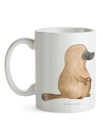 Mr. & Mrs. Panda Teetasse Schnabeltier Mut ohne Spruch in Weiß