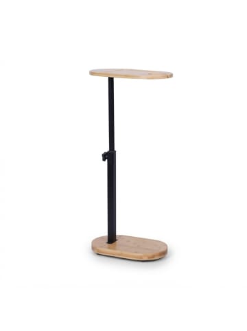 relaxdays Beistelltisch in Natur/ Schwarz - (B)40 x (H)45-82 x (T)22 cm
