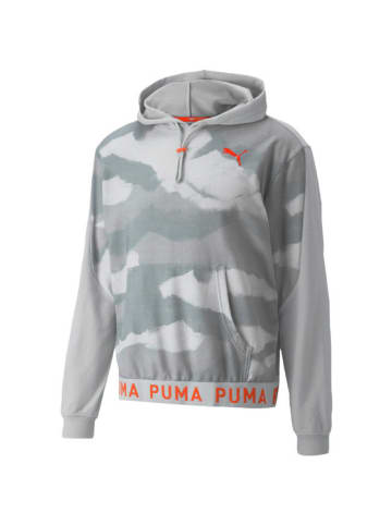 Puma Hoodie Train AOP in Hellgrau