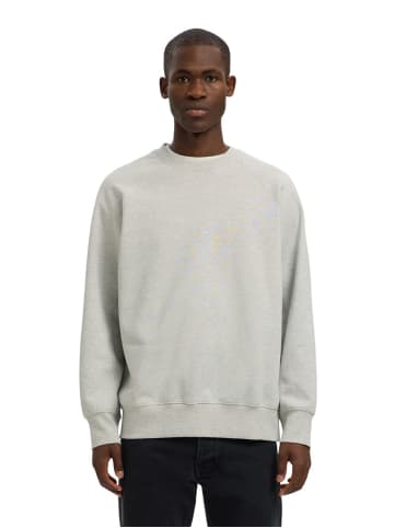 SELECTED HOMME Pullover SLHRELAXARON LS RAGLAN SWEAT in Grau