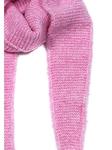 Faera Dreieckstuch Krausstrickoptik Spitze Enden in Pink