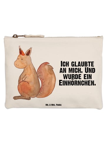 Mr. & Mrs. Panda Kulturbeutel Einhorn Glauben mit Spruch in Weiß