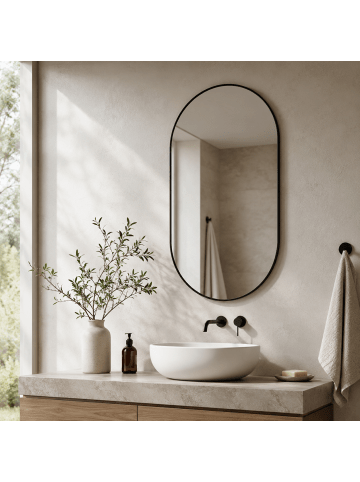 ABRIHOME Badezimmerspiegel in Silber 50x80 cm