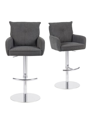 DUBI Möbel 2er-Set: Barhocker Kira in Anthrazit - (B)55 x (H)95 x  (T)58 cm