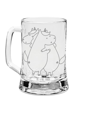 Mr. & Mrs. Panda Bierkrug Einhorn Mitteilung ohne Spruch in Transparent
