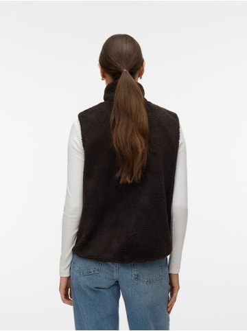 Vero Moda Teddyfell Weste in Chocolate Torte