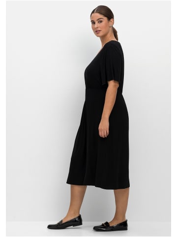 sheego Midikleid in schwarz