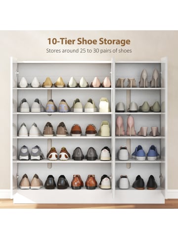 HOMCOM Schuhschrank-105L x 26B x 80H cm-Weiß