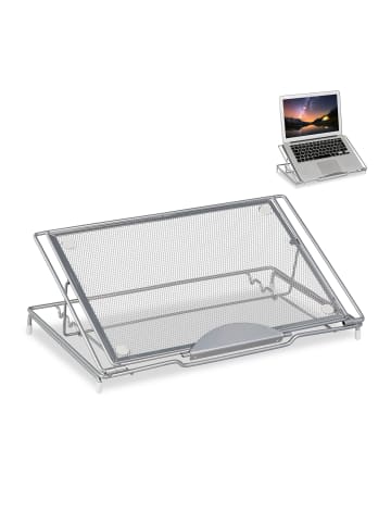 relaxdays Laptopständer in Silber - (B)37 x (H)14,5 x (T)25 cm