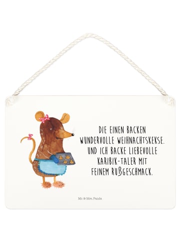 Mr. & Mrs. Panda Holzbild Maus Kekse mit Spruch in Weiß