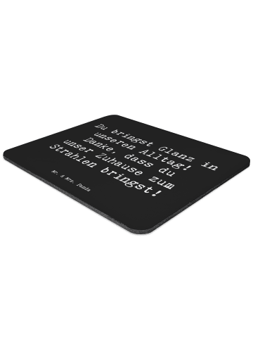 Mr. & Mrs. Panda Mousepad Spruch Glanz Putzfrau mit Spruch in Schwarz