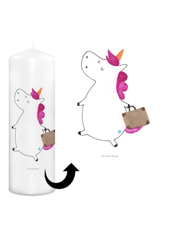 Mr. & Mrs. Panda Kerze Einhorn Koffer ohne Spruch in Weiß