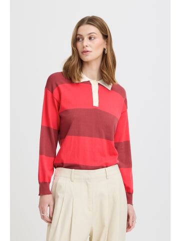 ICHI Strickpullover langarm IHBOSTON Loose fit in COWHIDE COMB POLO