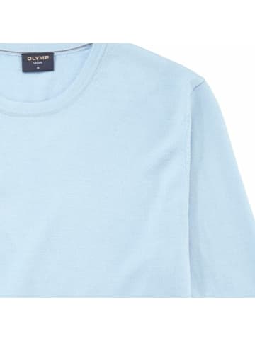 OLYMP  Rundhalspullover für Herren in hell-blau