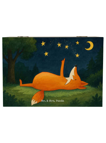 Mr. & Mrs. Panda Holzkiste Fuchs Sterne Design ohne Spruch in Weiß