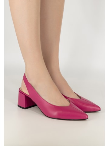 IZIA Slingback-Pumps Aus Leder in Fuchsia