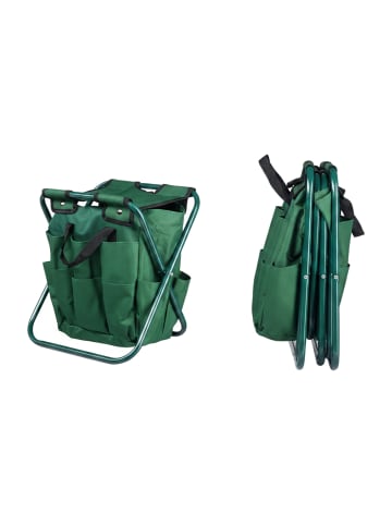 relaxdays Gartenwerkzeug Hocker in Grün - (B)30 x (H)42 x (T)39 cm