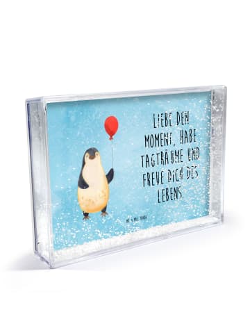 Mr. & Mrs. Panda Schneerahmen Pinguin Luftballon mit Spruch in Eisblau