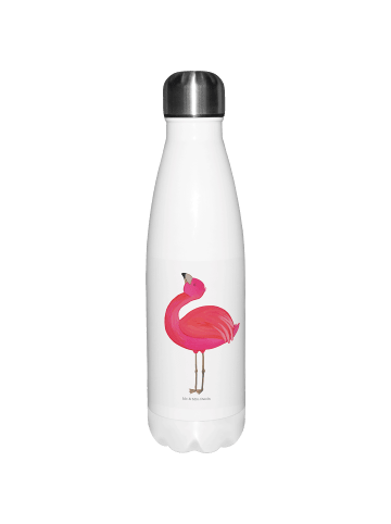 Mr. & Mrs. Panda Thermosflasche Flamingo Stolz ohne Spruch in Weiß