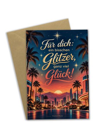 Klappkarte Boulevard glamourös Design mit Spruch in Weiß