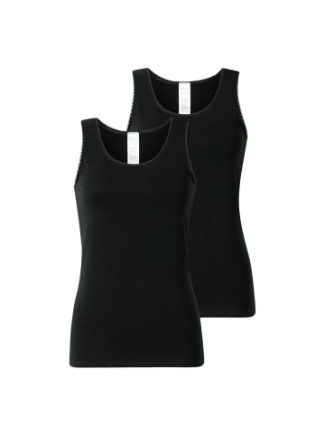 Schiesser 2er Pack Trägertops Modern Multipacks in Schwarz