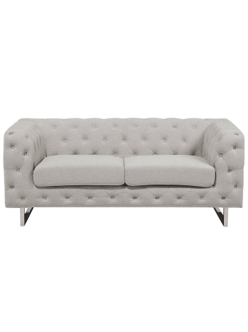 Beliani 2-Sitzer Sofa VISSLAND in Beige/Silber - (W) 172 x (H) 71 x (L) 87 cm