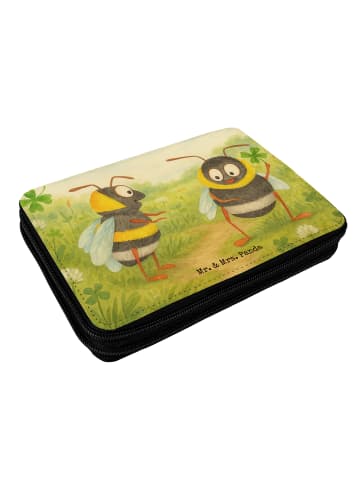 Mr. & Mrs. Panda Federmappe Hummeln Kleeblatt Design ohne Spruch in Weiß