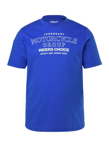 Men Plus Kurzarm T-Shirt in kobaltblau