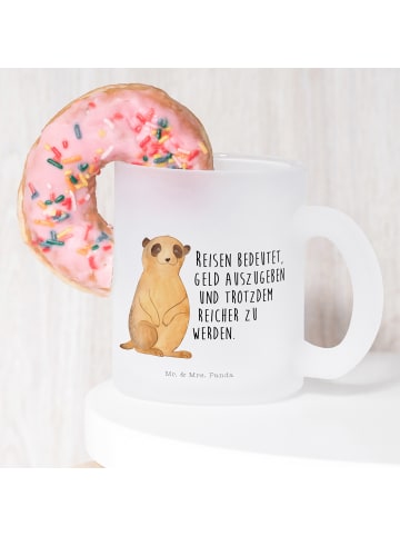 Mr. & Mrs. Panda Trinkglas Erdmännchen mit Spruch in Transparent