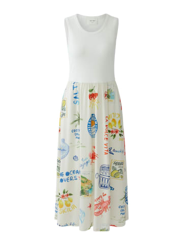 Oui Midikleid in white red