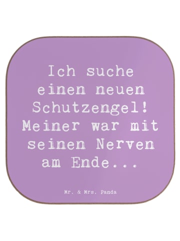 Mr. & Mrs. Panda Untersetzer Spruch Neuer Schutz mit Spruch in Lavendeltraum