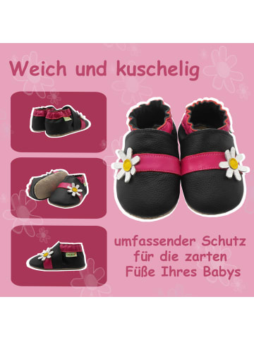 Sayoyo Baby Krabbelschuhe aus Leder, weiche Lauflernschuhe mit rutschfester Sohle 