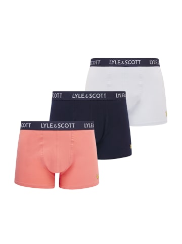 Lyle & Scott Trunks 3-Er Set in Rosa/Dunkelblau/Weiß