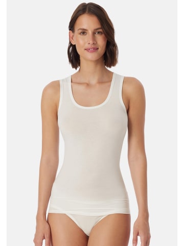 Schiesser Unterhemd / Top Personal Fit in Creme / dunkelblau