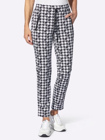 WITT WEIDEN Jogg Pants in ecru-schwarz-bedruckt
