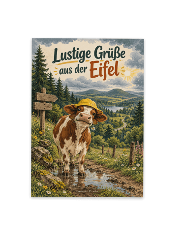 Grußkarte Kuh humorvoll Design mit Spruch in Weiß