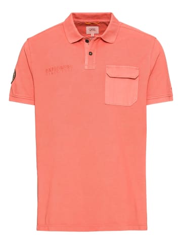 Camel Active Piqué Poloshirt aus zertifiziertem Organic Cotton in Rot-Orange